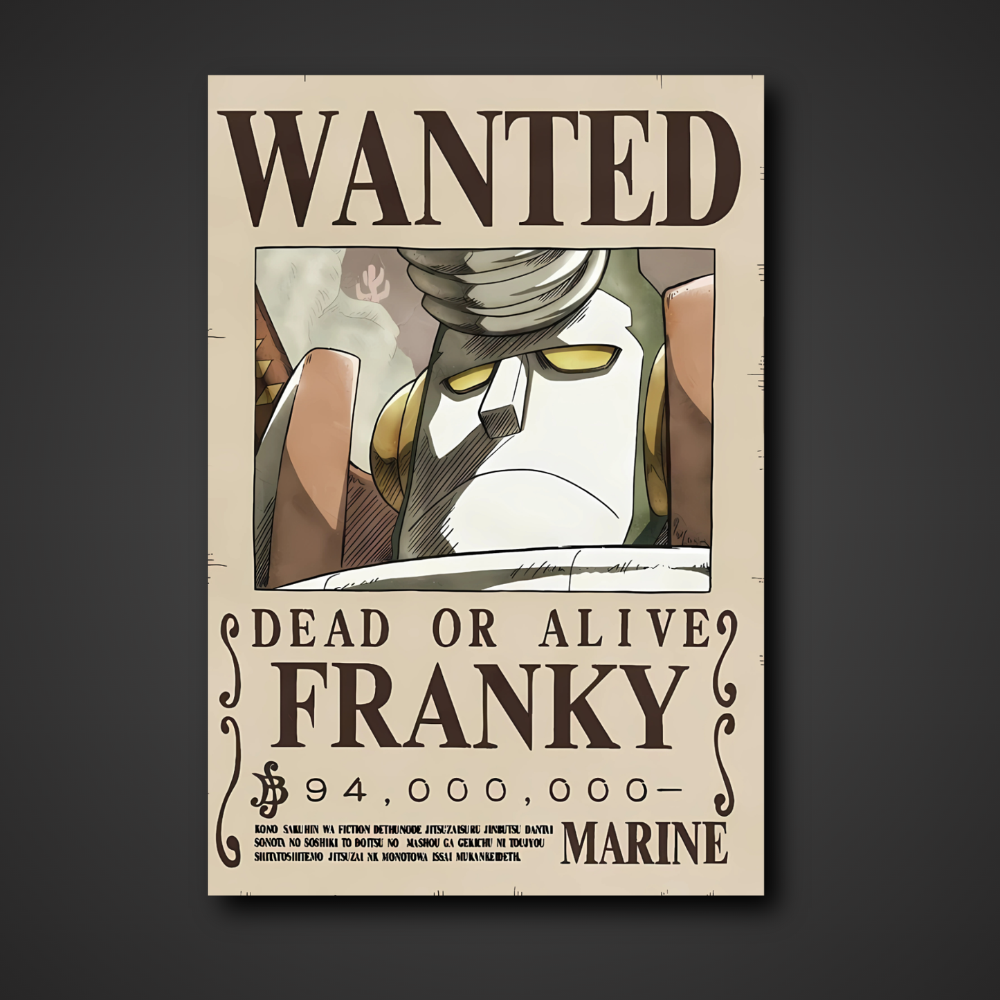Franky 94 Million Berry Bounty Poster - 12x18 & A4 One Piece Wall Art