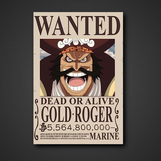 Gol D. Roger 5.56 Billion Berry Bounty Poster - A3 & A4 One Piece Pirate King Wall Art