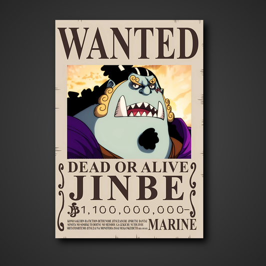 Jinbe 1.1 Billion Berry Bounty Poster - A3 & A4 One Piece Wall Art