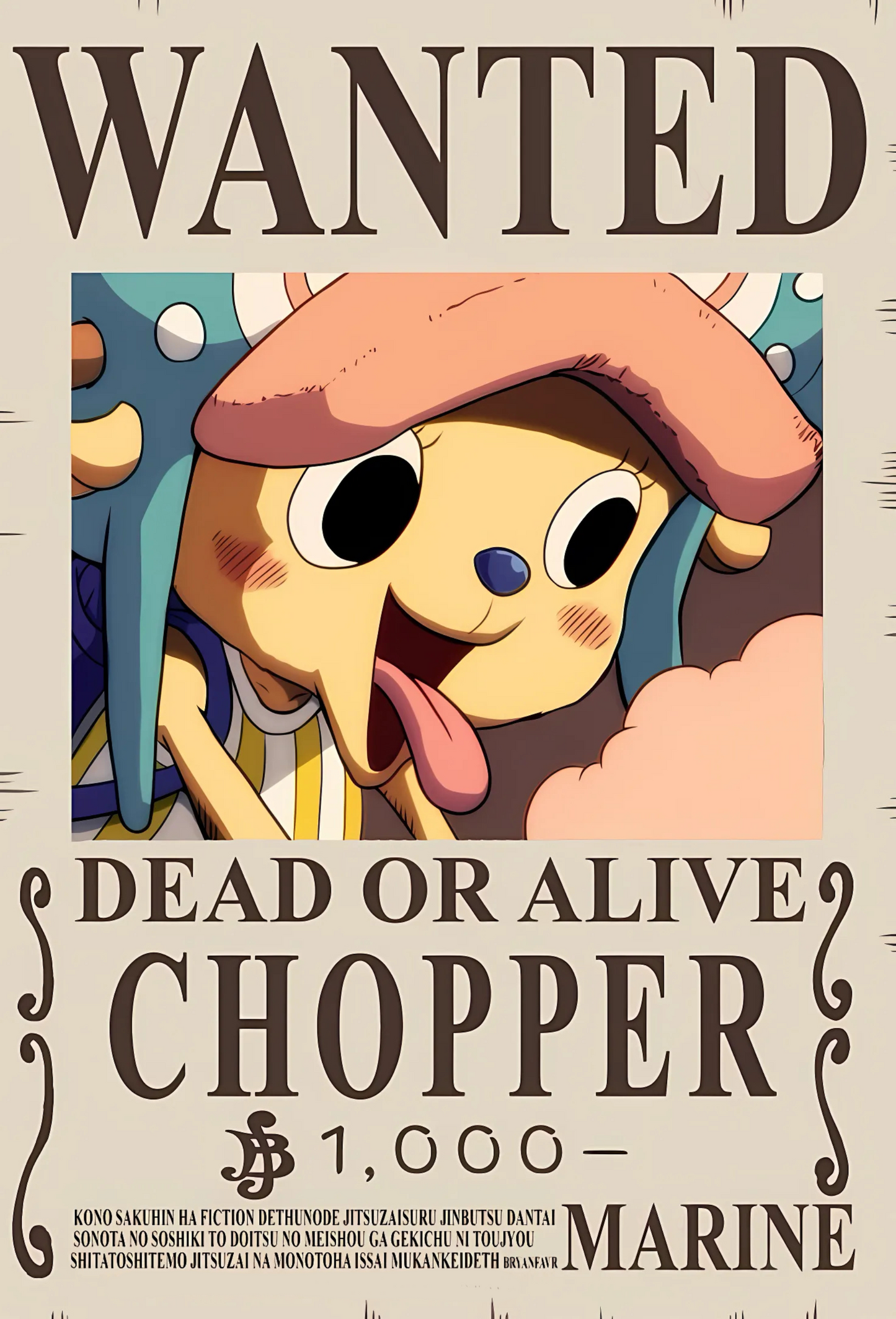 Tony Tony Chopper 1000 Berry Bounty Poster - A3 & A4 One Piece Wall Art
