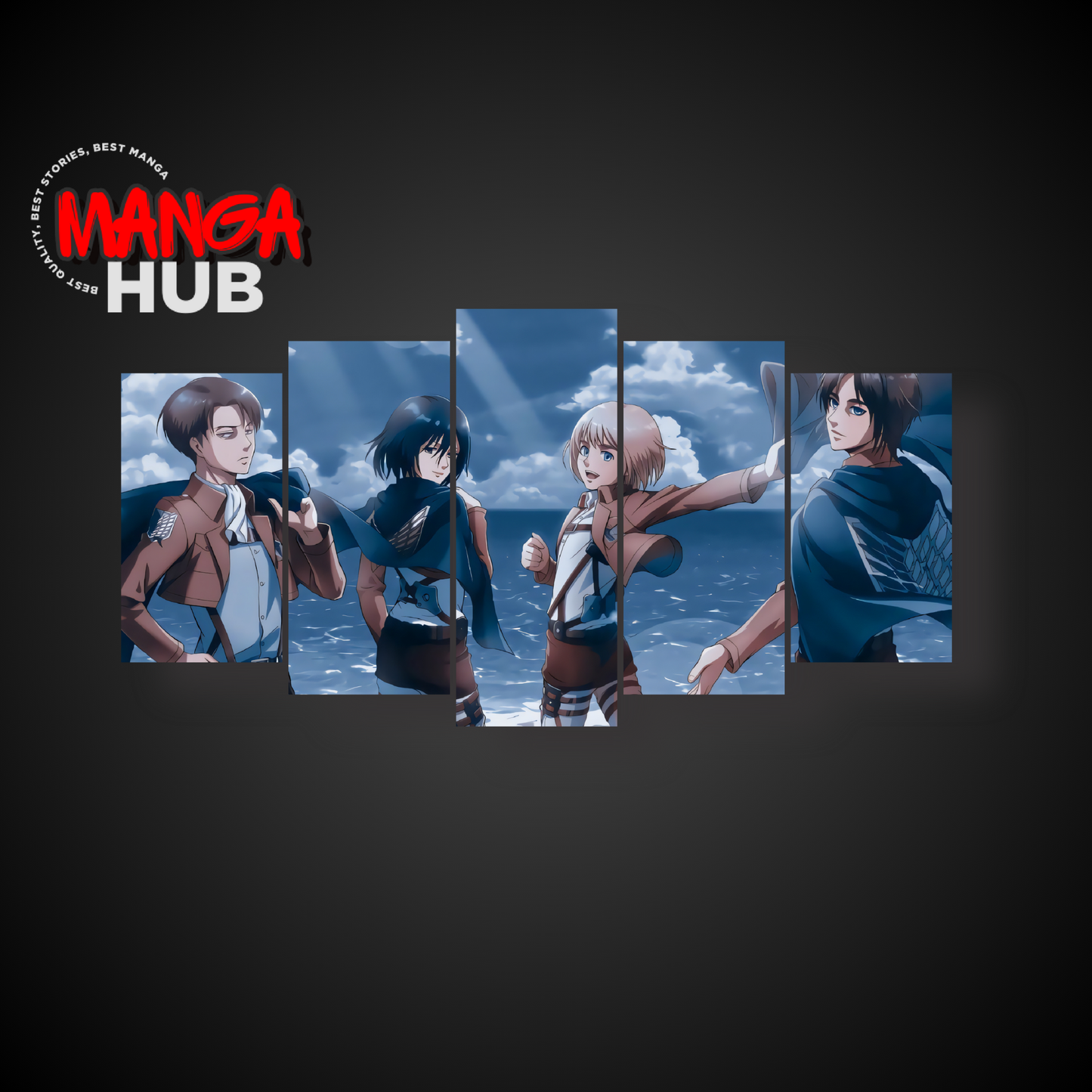 Attack On Titan Wall Art | 5-Panel Wall Art
