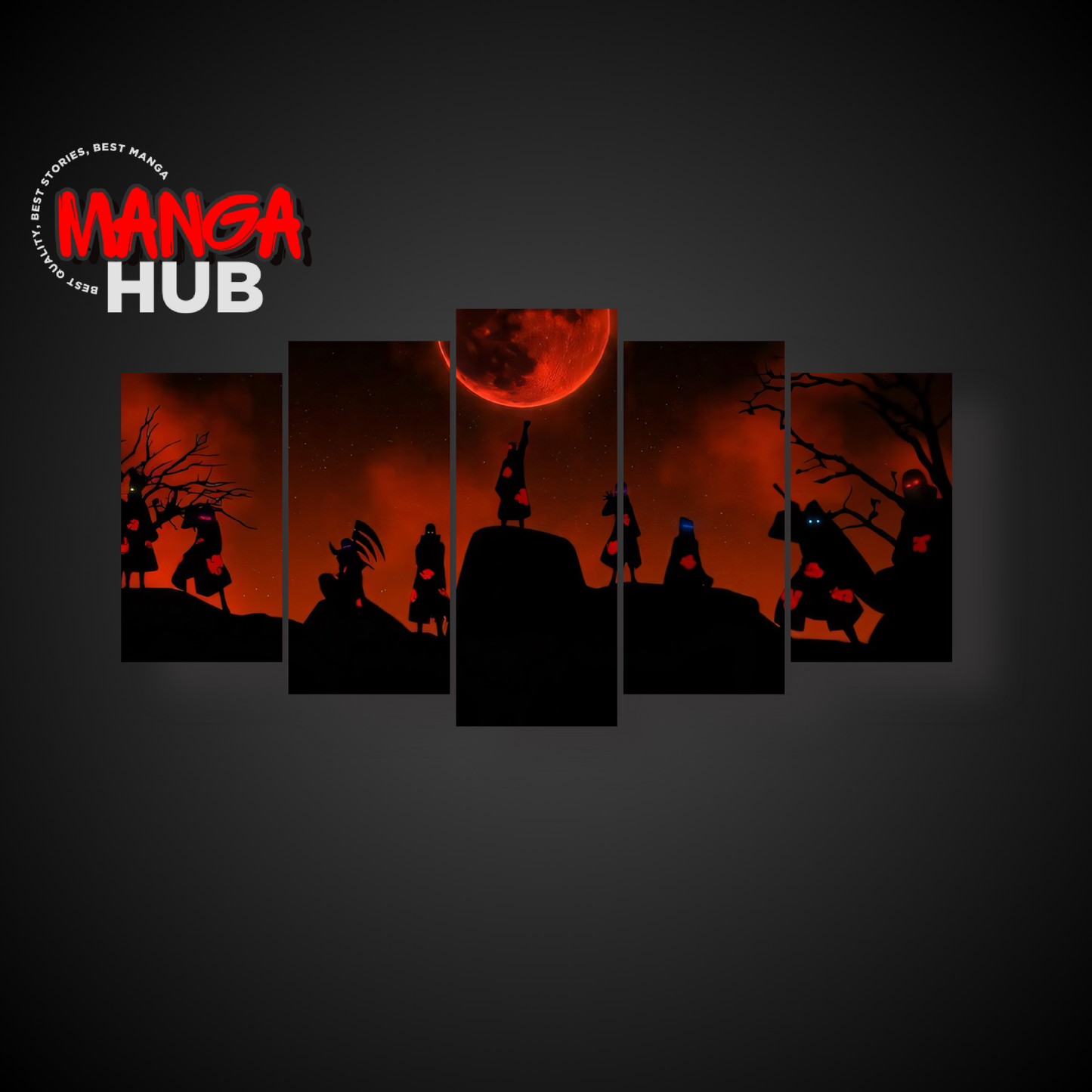 Naruto Akatsuki Wall Art | 5-Panel Wall Art