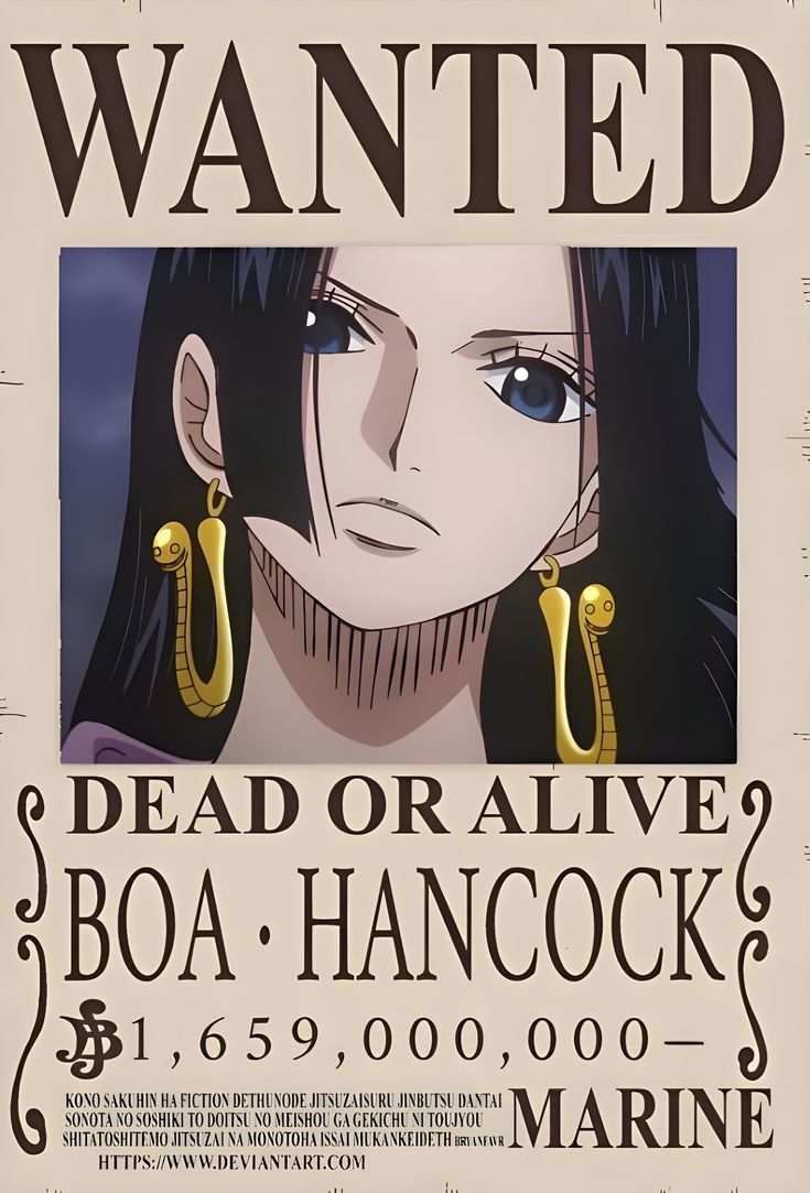 Boa Hancock 1.659 Billion Berry Bounty Poster - 12x18 & A4 Wanted Wall Art