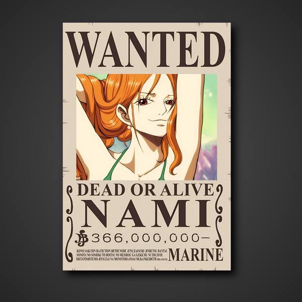 Nami 366 Million Berry Bounty Poster - A3 & A4 One Piece Wall Art