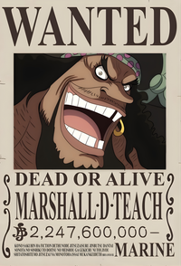 Marshall D. Teach "Blackbeard" 2.247 Billion Berry Bounty Poster - A3 & A4 One Piece Wall Art