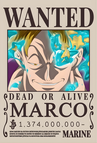 This Marco "The Phoenix" 1.374 Billion Berry Bounty Poster- A3 & A4 One Piece Wall Art