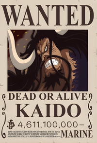 Kaido "King of the Beasts" 4,611,100,000 Berry Bounty Poster - A3 & A4 One Piece Wall Art