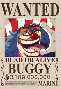 Buggy "Star Clown" 3,189,000,000 Berry Bounty Poster - A3 & A4 One Piece Wall Art