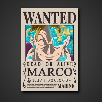 This Marco "The Phoenix" 1.374 Billion Berry Bounty Poster- A3 & A4 One Piece Wall Art