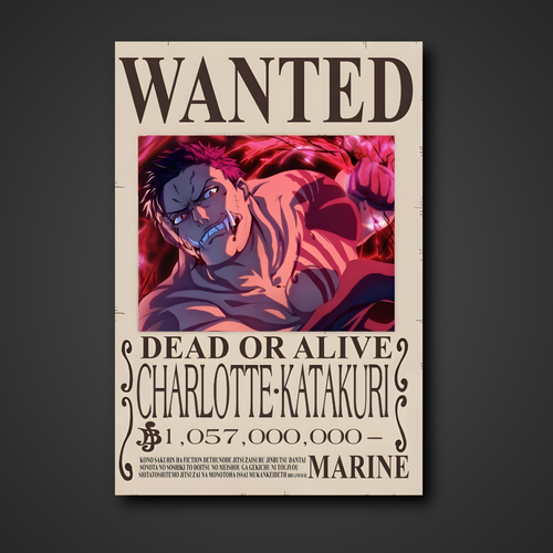 Charlotte Katakuri 1,057,000,000 Berry Bounty Poster - A3 & A4 One Piece Wall Art