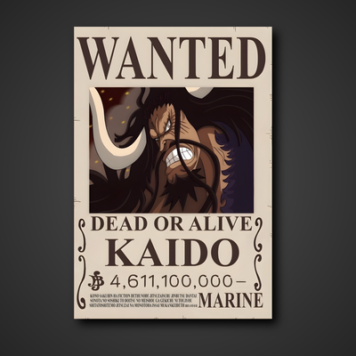 Kaido "King of the Beasts" 4,611,100,000 Berry Bounty Poster - A3 & A4 One Piece Wall Art