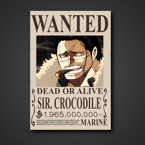 Sir Crocodile 1,965,000,000 Berry Bounty Poster - A3 & A4 One Piece Wall Art
