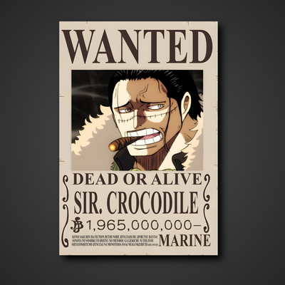 Sir Crocodile 1,965,000,000 Berry Bounty Poster - A3 & A4 One Piece Wall Art