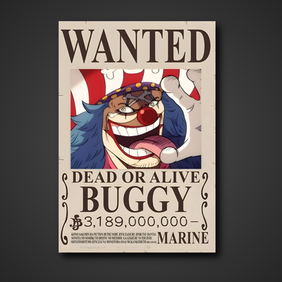 Buggy "Star Clown" 3,189,000,000 Berry Bounty Poster - A3 & A4 One Piece Wall Art