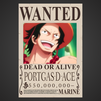 Portgas D. Ace "Fire Fist" 550 Million Berry Bounty Poster - A3 & A4 One Piece Wall Art