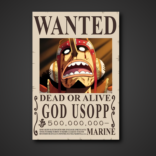 "God" Usopp 500 Million Berry Bounty Poster - A3 & A4 One Piece Wall Art