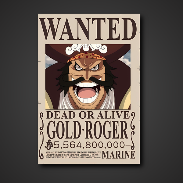 Gol D. Roger 5.56 Billion Berry Bounty Poster - A3 & A4 One Piece Pirate King Wall Art