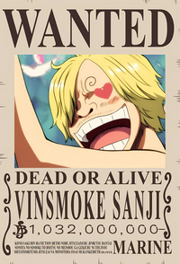 Vinsmoke Sanji 1.032 Billion Berry Bounty Poster - A3 & A4 One Piece Wall Art
