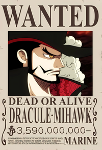 Dracule Mihawk 3.59 Billion Berry Bounty Poster - A3 & A4 One Piece Wall Art