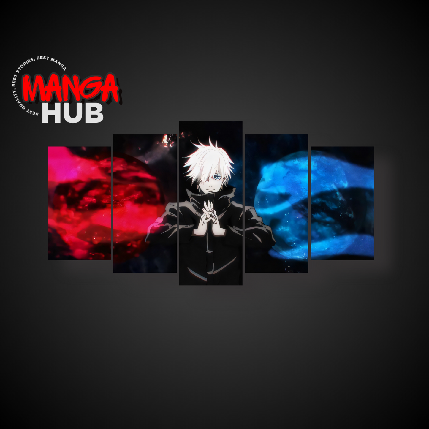 Jujutsu kaisen Gojo Wall Art | 5-Panel Wall Art