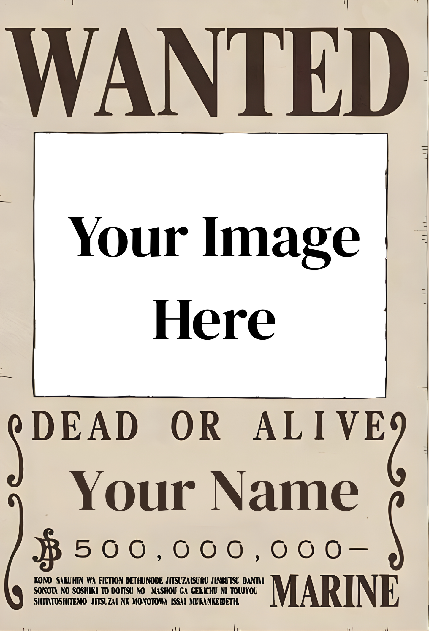 This Custom "Your Face, Your Bounty" Poster Service - A3 & A4 One Piece Wall Art